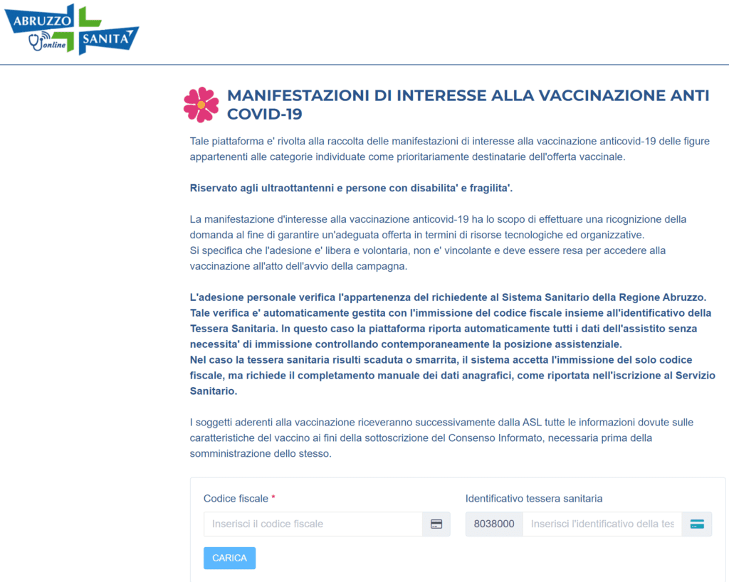Vaccinazione Covid19 Abruzzo