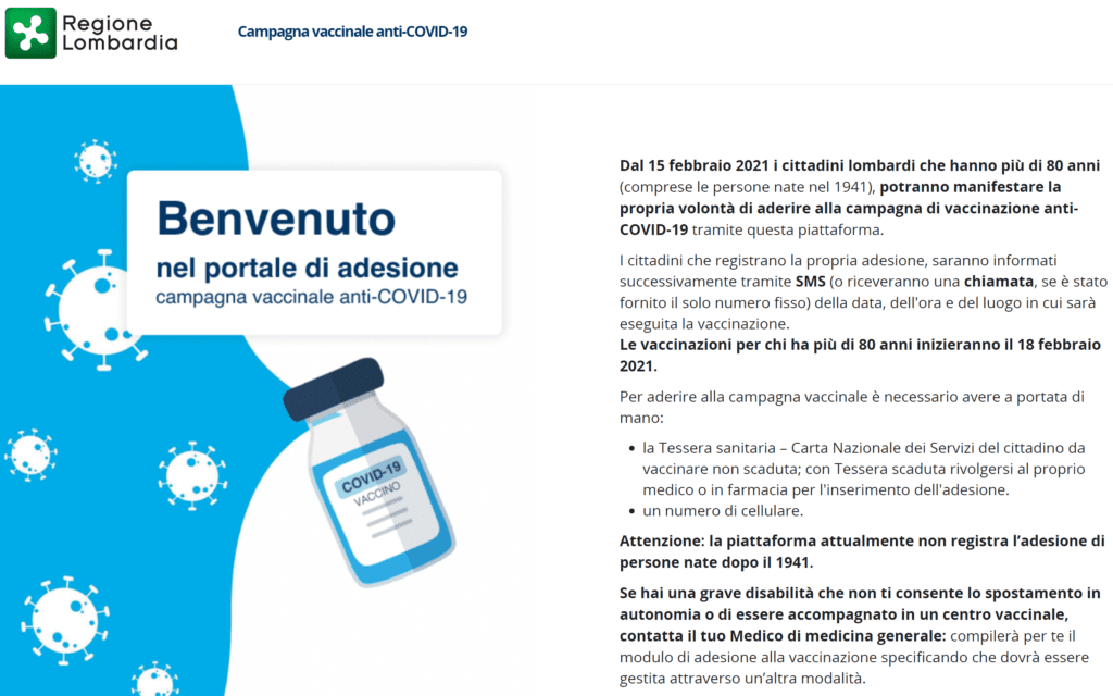 Vaccinazione Covid19 Lombardia