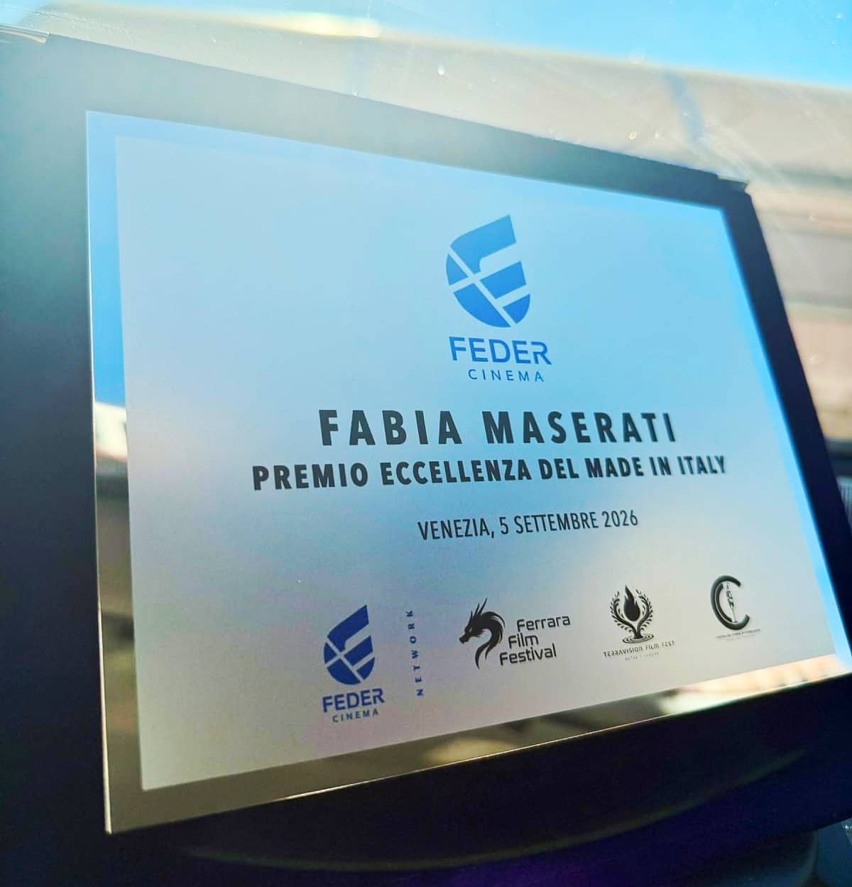 Fabia Maserati premiata a Venezia 83 da FederCinema 1